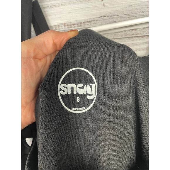 Snag Snagafore Pinafore Dress Black Tie Straps size G 24/26 Soft Stretch Punk - Picture 8 of 12